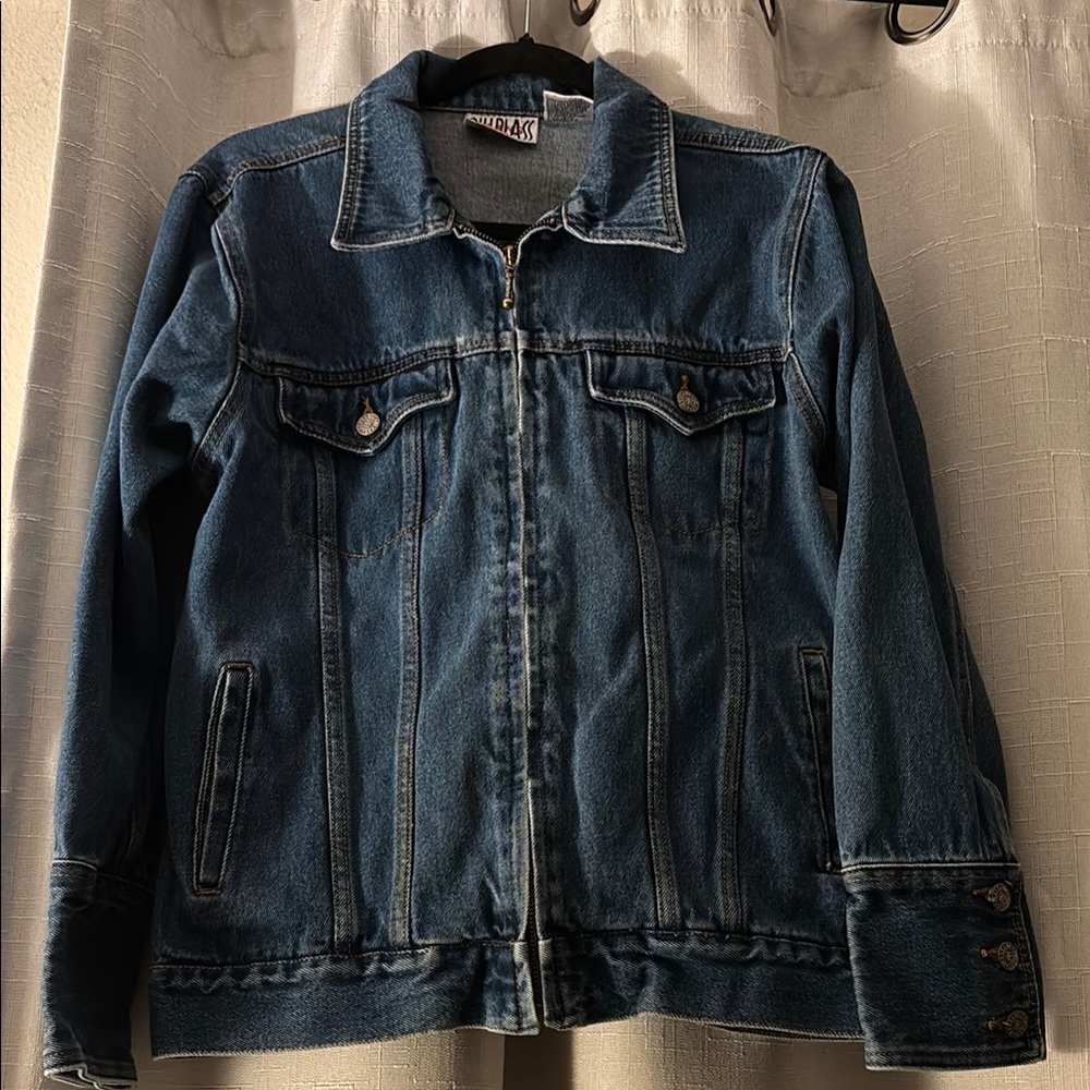 Bill Blass 90’s Zippered Jean Jacket Classic Trucker Style - size L‎